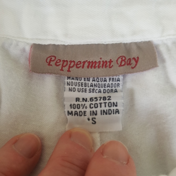 PEPPERMINT BAY ♡ Super-Sweet Vintage White Button Cuff Cotton Casual Shorts S - Picture 7 of 12